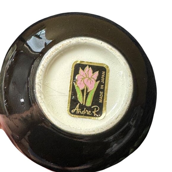 Vintage Andre Richard Black Ceramic Bud Vase Japan - Picture 5 of 6